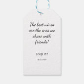 Elegante Hostess Holiday Wein Flasche Geschenk Tag Geschenkanhänger (Rückseite)