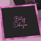 Elegante Hot-Pink-Folie und Black Business Card
