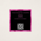 Elegante Hot-Pink-Folie und Black Business Card (Rückseite)