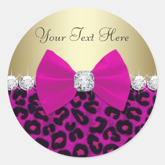 Elegante Hot Pink Leopard Stickers (Vorderseite)