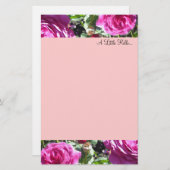 Elegante Hot Pink-Rose Briefpapier (Vorne/Hinten)