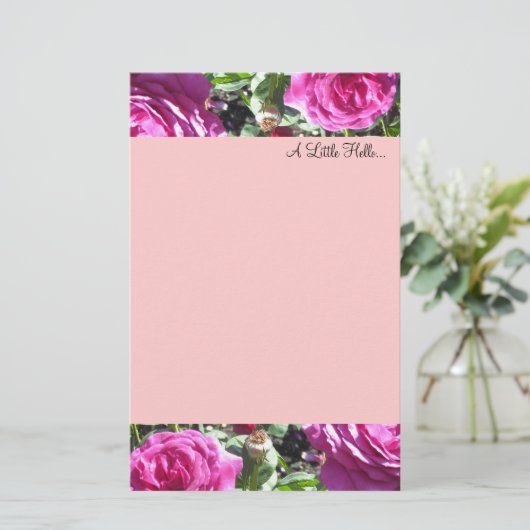 Elegante Hot Pink-Rose Briefpapier (Stehend Vorderseite)