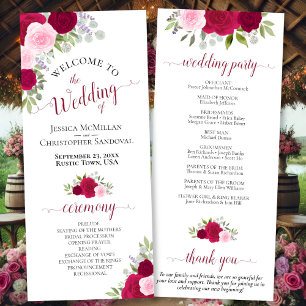 Elegante Hot Pink-Rose Hochzeit mit floralen Water Programm