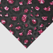 Elegante, Hot Pink und Black Glitzer Leopard Spots Seidenpapier (Detail)