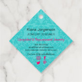 Elegante Hot Pink-Wirbel Blühte Hang-Gefälligkeits Geschenkanhänger (Rückseite)