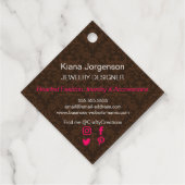 Elegante Hot Pink-Wirbel Blühte Hang Geschenkanhänger (Rückseite)