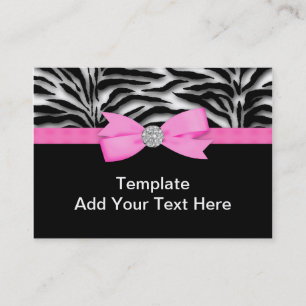 Elegante Hot Pink Zebra Business Cards Visitenkarte