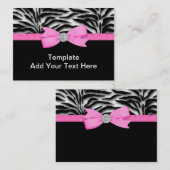 Elegante Hot Pink Zebra Business Cards Visitenkarte (Vorne/Hinten)
