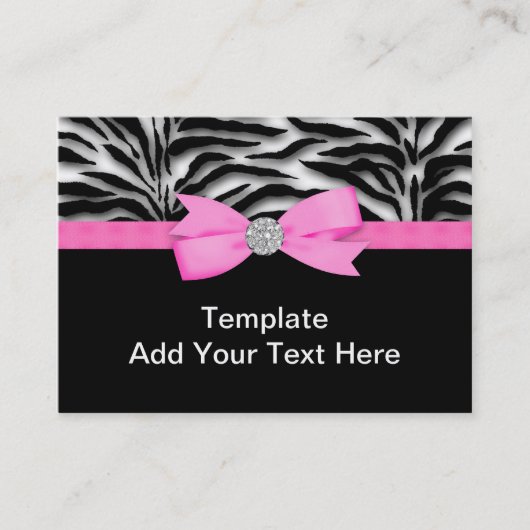 Elegante Hot Pink Zebra Business Cards Visitenkarte (Vorderseite)