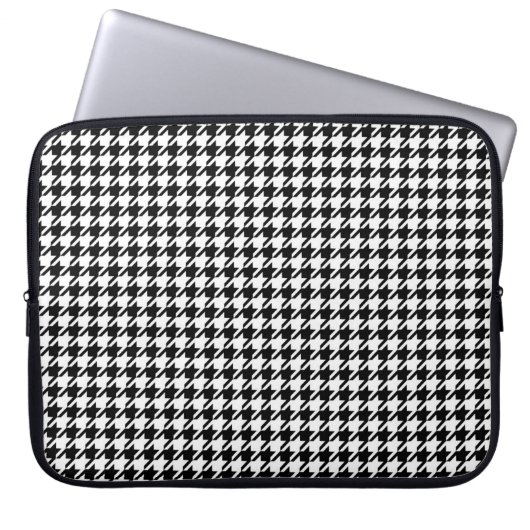 Elegante Houndstooth-Muster-Laptop-Hülle Laptopschutzhülle (Vorderseite)