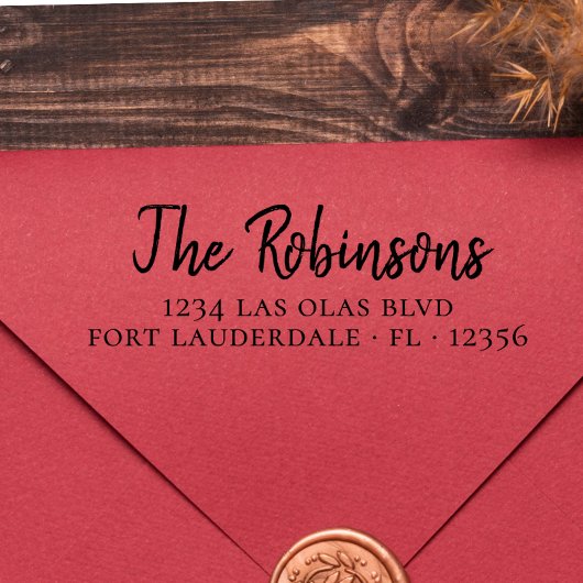Elegante Housewarming Script-Rücksendeadresse Permastempel