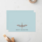 Elegante Hübsch Blue Green Flat Note Card Mitteilungskarte (Vorderseite/Rückseite Beispiel)