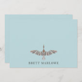 Elegante Hübsch Blue Green Flat Note Card Mitteilungskarte (Vorne/Hinten)