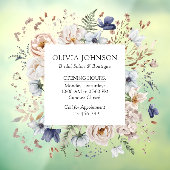 Elegante hübsche beige blaue Blumen Blumen Geschäf Fensteraufkleber (Blatt 3)