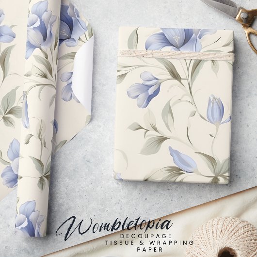 Elegante Hübsche Blume auf Creme Background Geschenkpapier
