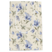 Elegante Hübsche Blume auf Creme Background Mittlere Geschenktüte (Vorderseite)