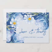 Elegante Hübsche Blumen Trendy Floral Wedding Dankeskarte (Vorderseite)