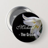 Elegante, hübsche Braut / Bräutigam Hochzeitsknopf Button (Vorne & Hinten)