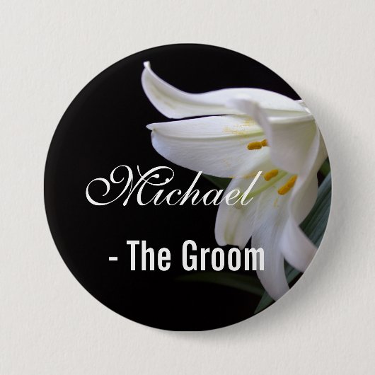 Elegante, hübsche Braut / Bräutigam Hochzeitsknopf Button (Vorderseite)
