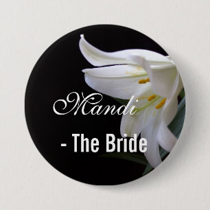 Elegante, hübsche Braut / Bräutigam Hochzeitsknopf Button