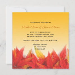 Elegante, hübsche Hochzeit im Herbst Einladung