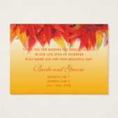Elegante, hübsche Hochzeit im Herbst Gefallen Dank (Rückseite)