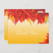 Elegante, hübsche Hochzeit im Herbst Gefallen Dank Postkarte (Vorne/Hinten)