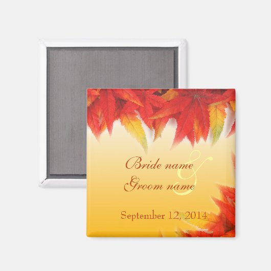 Elegante, hübsche Hochzeit im Herbst speichert den Magnet (Vorderseite/Rückseite)