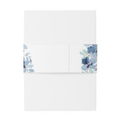 Elegante Hübsche Hochzeit mit blauer Flora Einladungsbanderole (Rückseitenbeispiel)