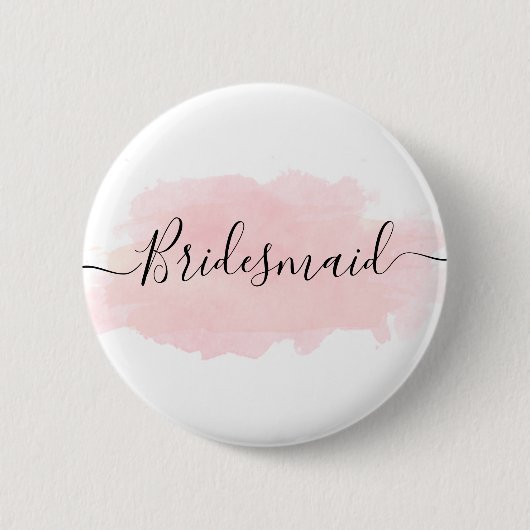 Elegante hübsche Küken rosa Aquarellmaid Button (Vorderseite)