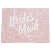 Elegante hübsche Küken Rose Gold Glitzer Braun Große Geschenktüte (Vorderseite)