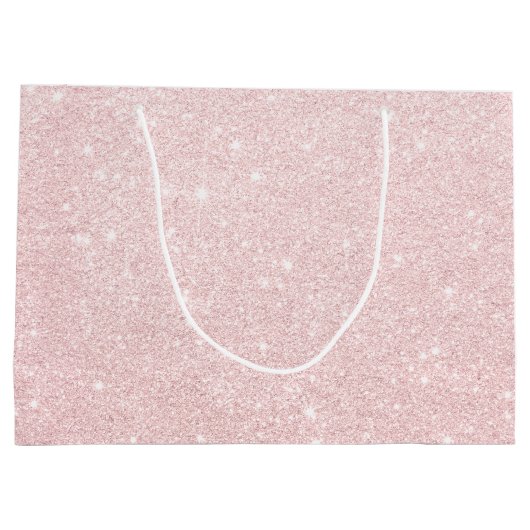 Elegante hübsche Küken Rose Gold Glitzer Braun Große Geschenktüte (Rückseite)
