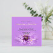 Elegante, hübsche lila Blume Einladungen (Stehend Vorderseite)