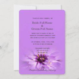 Elegante, hübsche lila Blume Hochzeit Einladung