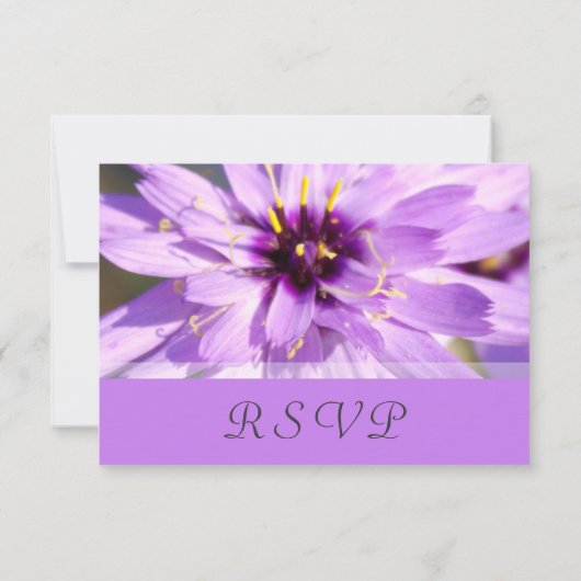 Elegante, hübsche lila Blume Hochzeitskarten RSVP (Rückseite)
