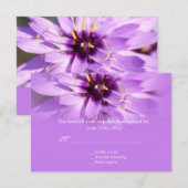 Elegante, hübsche lila Blume Hochzeitskarten RSVP Karte (Vorne/Hinten)