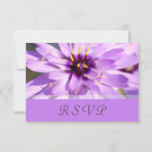 Elegante, hübsche lila Blume Hochzeitskarten RSVP Karte (Rückseite)