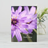 Elegante, hübsche lila Blume Save the Date (Stehend Vorderseite)