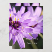 Elegante, hübsche lila Blume Save the Date (Vorne/Hinten)