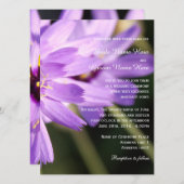 Elegante, hübsche lila Blume Sommerhochzeit Einladung (Vorne/Hinten)