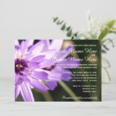 Elegante, hübsche lila Blume Sommerhochzeit Einladung (Stehend Vorderseite)