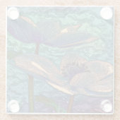 Elegante Hübsche, metallisierte Blume Kunst, Dicht Glasuntersetzer (Rückseite)