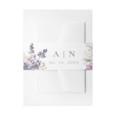 Elegante Hübsche Monogram Lila Blumenhochzeit Einladungsbanderole (Vorderseite Beispiel)