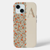 Elegante, hübsche MONOGRAMM A BEIGE BLUMEN Case-Ma Case-Mate iPhone Hülle (Rückseite)