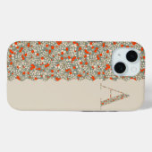 Elegante, hübsche MONOGRAMM A BEIGE BLUMEN Case-Ma Case-Mate iPhone Hülle (Rückseite (Horizontal))