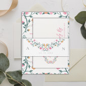 Elegante Hübsche Monogramm-Initialen Einladungsbanderole