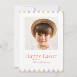 Elegante hübsche Pastell-Chic-Foto-Osterhasen-Eier Feiertagskarte