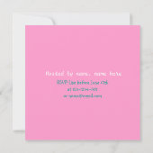 Elegante, hübsche rosa, aquamarine Blumen-Babydusc Einladung (Rückseite)