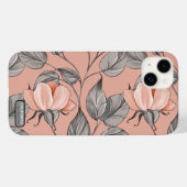 Elegante Hübsche, rosa und graue Blume Case-Mate iPhone Hülle (Rückseite (Horizontal))