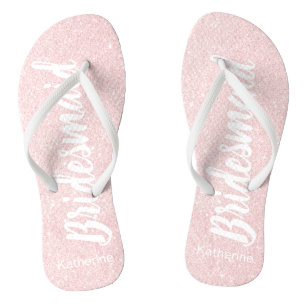 Elegante hübsche Rose Gold Glitzer Bridesmaid Badesandalen